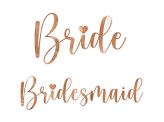 Glass stickers ''Bride & Bridesmaid'', rose gold (1 pkt / 6 pc.)
