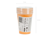 Paper Cups, light orange, 250ml (1 pkt / 6 pc.)