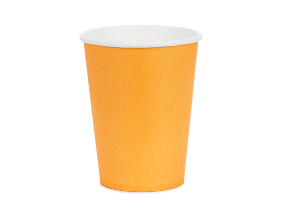 Paper Cups, light orange, 250ml (1 pkt / 6 pc.)