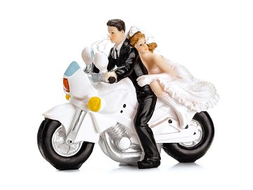 Figur Hochzeitspaar auf Motorrad, 11,5cm