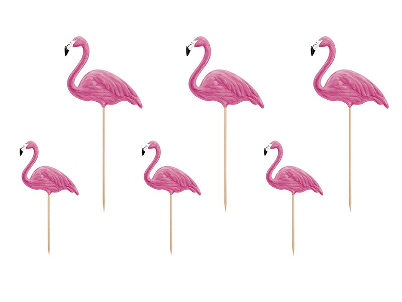 Tårttoppers – Aloha - Flamingos – 23.5 cm – 6-pack