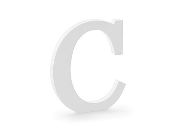 Drewniana litera C, biały, 17x20cm