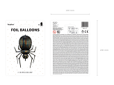 Foil balloon Spider, 60x101cm, black