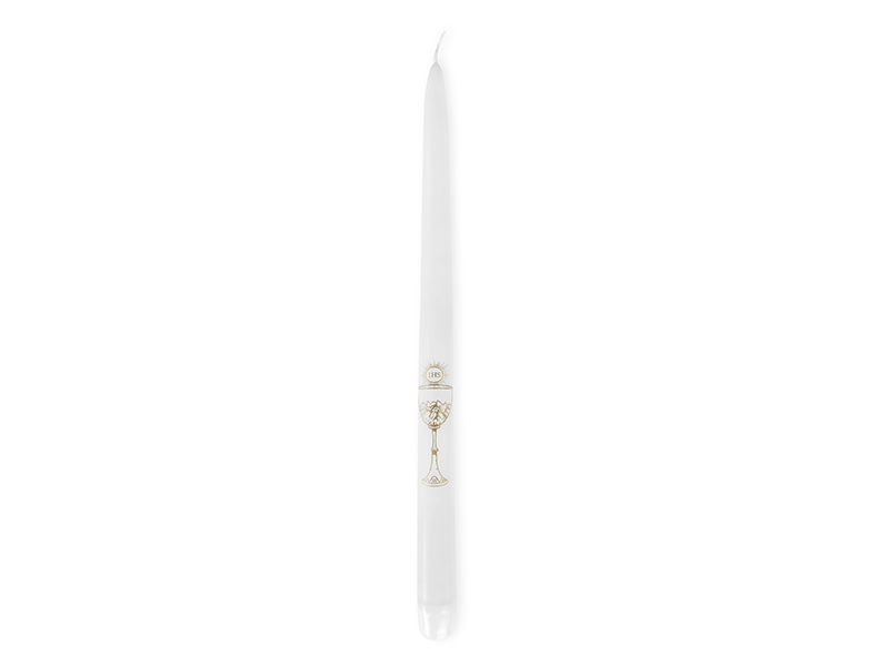 Kommunionljus – IHS – vit – 29 cm – 4-pack