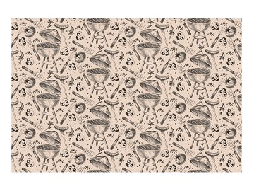 Paper tablecloth Grill, mix, 180x120 cm