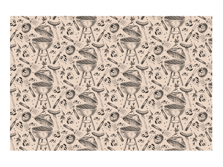 Paper tablecloth Grill, mix, 180x120 cm