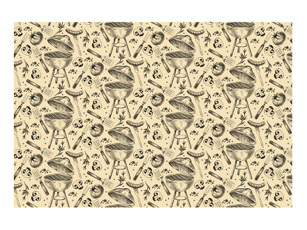 Nappe en papier Grill, assorti, 180x120 cm