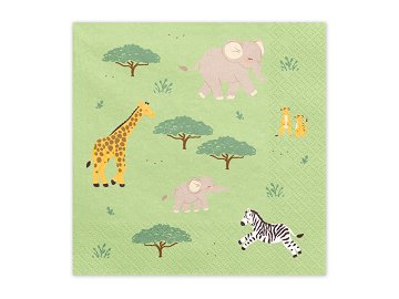 Servietten Safari, 33x33 cm, Mix (1 VPE / 12 Stk.)