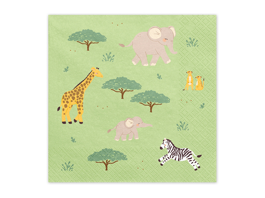 Servietten Safari, 33x33 cm, Mix (1 VPE / 12 Stk.)