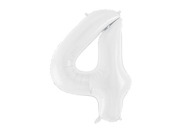 Folienballon Ziffer ''4'', 86 cm, weiß