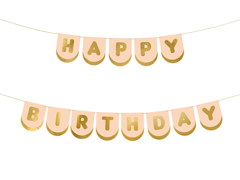 Flaggbanner – Happy Birthday – Hästar – mix – 13x150 cm