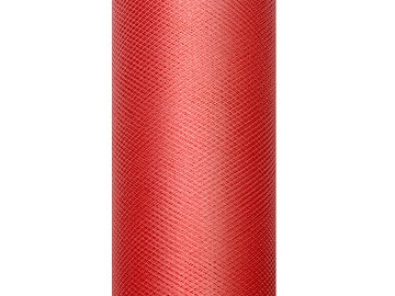 Tulle Plain, red, 0.3 x 9m