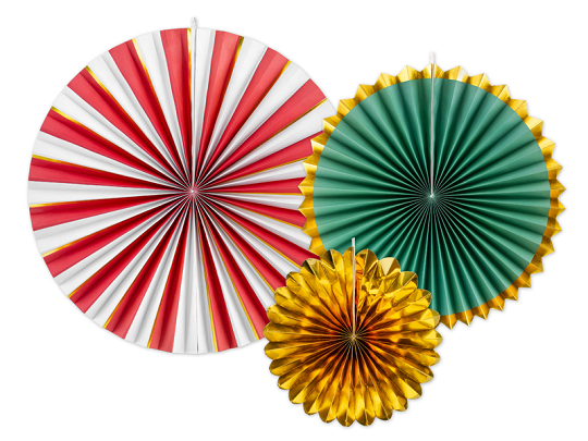 Rosettes décoratives, mélange de couleurs, 26-43 cm (1 pqt. / 3 pc.)