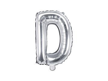 Ballon Mylar lettre ''D'', 35cm, argenté