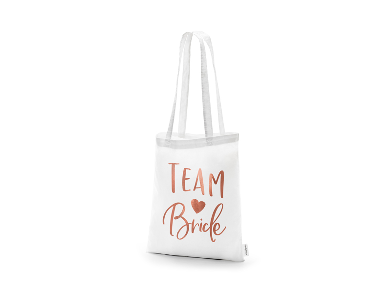 Tote bag – Team Bride – vit – 39x42 cm