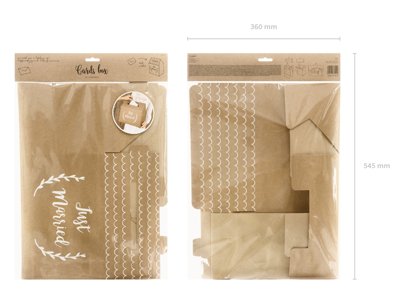 Boîte à enveloppes - Just Married, kraft, 30x30,5x16,5cm - Décorations et  idées de designer pour chaque fête ! - PartyDeco