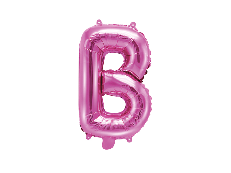 Bokstavsballong – B – rosa – mörkrosa – 35 cm