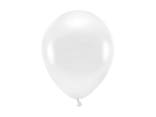 Balony Eco 26cm metalizowane, biały (1 op. / 100 szt.)