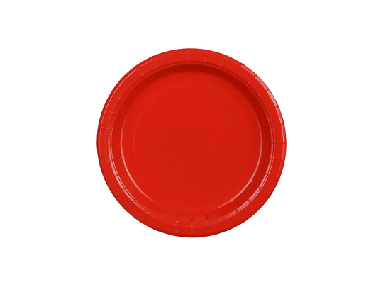 Talerzyki papierowe, czerwony, 18cm (1 op. / 6 szt.)