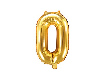 Foil Balloon Number ''0'', 35cm, gold