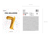 Folienballon Ziffer ''7'', 86cm, gold