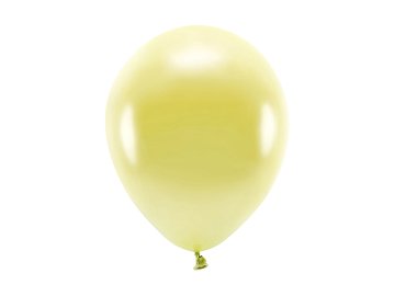 Balony Eco 26cm metalizowane, jasny żółty (1 op. / 10 szt.)