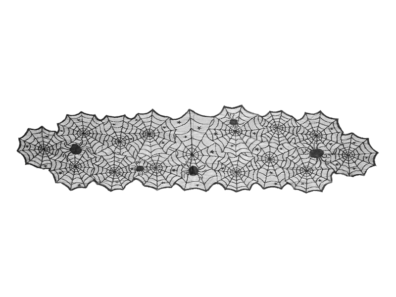 Bordslöpare spindelnät – svart – 185x45 cm