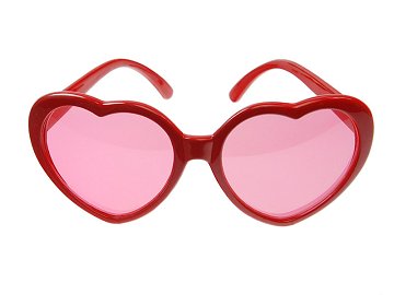 Glasses Hearts, red