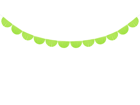 Girlanda bibułowa Frędzle, zielone jabłuszko, 3m