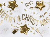 Banner Merry Christmas, gold, 10.5x150cm