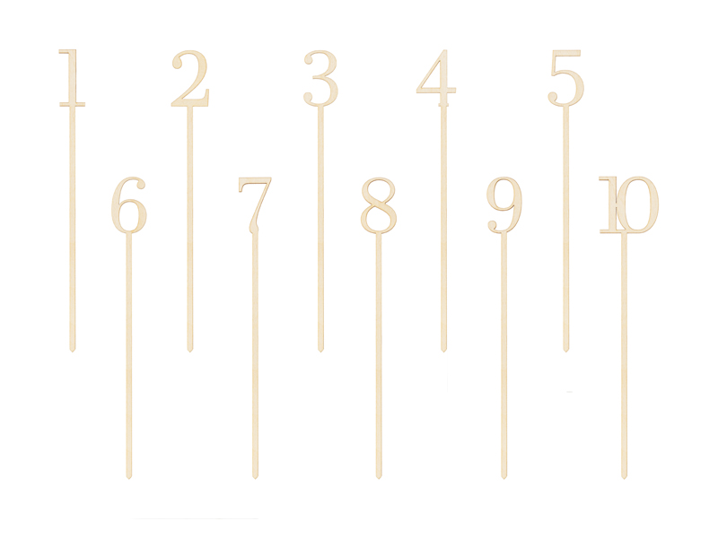 Bordsnummer trä – 25 cm – 10-pack