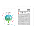 Folienballon Kugel ombre, blau-grün, 35cm