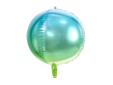 Ballon en Mylar Boule Ombre, bleu-vert, 35cm