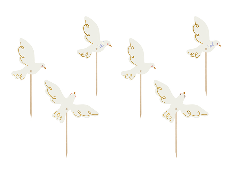 Tårttoppers – Duva – mix – 14.5 cm – 6-pack