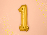 Folienballon Ziffer ''1'', 35cm, gold