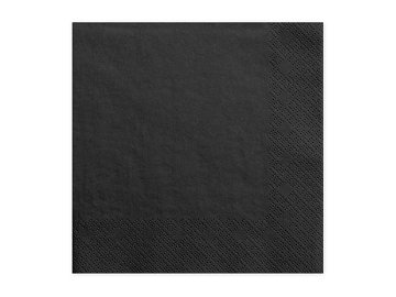 Serviettes 3 couches, noir, 33x33cm (1 pqt. / 20 pc.)