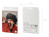 Wig, long hair and mustache, black