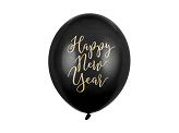 Ballons 30 cm, Happy New Year, Noir Pastel (1 pqt. / 6 pc.)
