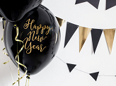 Ballons 30cm, Happy New Year, Pastel Black (1 VPE / 6 Stk.)
