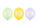 Balloons 30 cm, Happy Birthday, mix (1 pkt / 50 pc.)