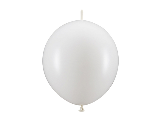 Balony z łącznikiem, 28cm, Pastel Pure White (1 op. / 20 szt.)