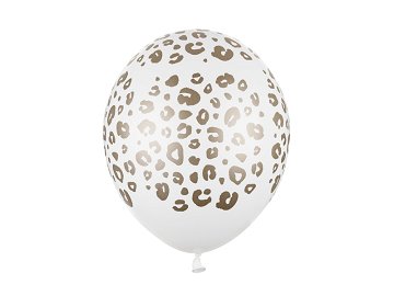 Ballons 30 cm, tachetés, pastel, blanc pur (1 pqt. / 50 pc.)
