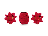 Set de rubans et rosettes en velours, rouge, mix (1 pqt. / 3 pc.)
