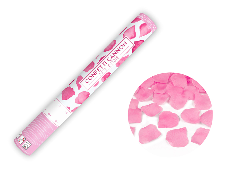 Konfettikanon – rosenblad – rosa – 40 cm