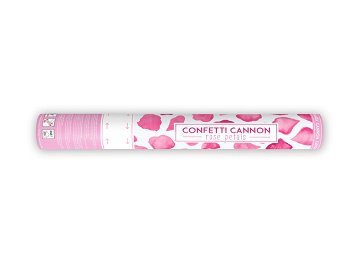 Canon à confettis avec pétales de rose, rose, 40cm