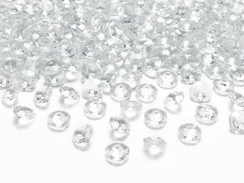 Diamantkonfetti – transparent – 12 mm – 100-pack