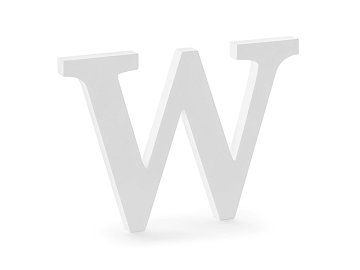 Drewniana litera W, biały, 26,5x19cm