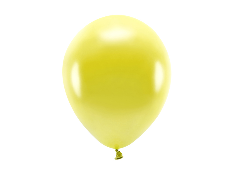 Latexballong ECO – metallisk – gul – 26 cm – 10-pack