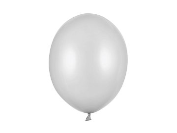 Strong Balloons 30cm, Metallic Silver Snow (1 pkt / 50 pc.)