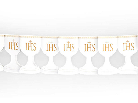 Girlanda papierowa Kielich, biały, 3m